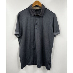Hugo Boss Shirt Mens BOSS Blue Printed Short Sleeve‎ Collared Polo Shirt XXL